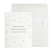 Letterpress New Baby Greeting Card with Glitter Accents