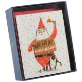 Santa with Bell 10 Count Boxed Christmas Cards