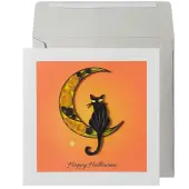 Black Cat on Moon Quilling Halloween Card