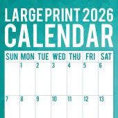 Large Print 2026 Wall Calendar