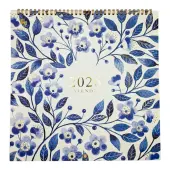 China Blue 2026 Spiral Wall Calendar