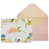Vellum Hydrangea / Botanical Border Thank You Card