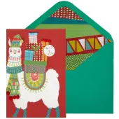 Llama In X-mas Togs Christmas Card