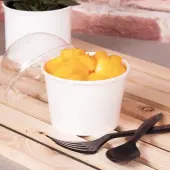 [1,000 ct] 8 oz Paper Food Containers | 95 mm | White