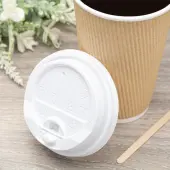 [1,000 ct] 10-24 oz Paper Coffee Cup Lids | 90 mm | White | Flip-Top