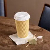 [1,000 ct] 10-24 oz Paper Coffee Cup Lids | 90 mm | White