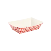 [500 ct] 3.0 lb Food Tray | Shepherd's Check Red Pattern