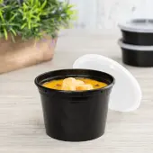 [240 sets] 16 oz Deli Containers with Lids | Injection Molded PP | Black