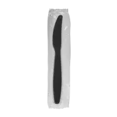 [1,000 ct] PS Plastic Heavy Weight Knives Wrapped, Black