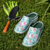 Women's Paw Print Garden Clogs - Botanical Paws - 10