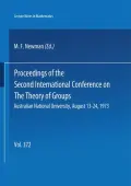Proceedings of the Second International Conference on the Theory of Groups