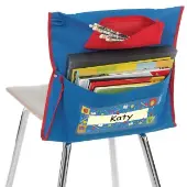 Deluxe Chair Pockets with Pencil Case 6 Pack Blue Red by Really Good Stuff LLC