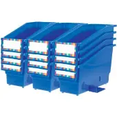 Durable Book And Binder Holder With Stabilizer Wing and Label Holder 12 Pack Color Blue by Really Good Stuff LLC