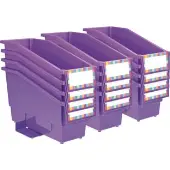 Durable Book And Binder Holder With Stabilizer Wing and Label Holder 12 Pack Color Purple by Really Good Stuff LLC
