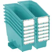 Durable Book And Binder Holder With Stabilizer Wing and Label Holder 12 Pack Color Water by Really Good Stuff LLC