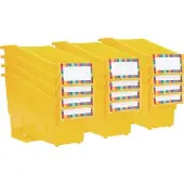 Durable Book And Binder Holder With Stabilizer Wing and Label Holder 12 Pack Color Yellow by Really Good Stuff LLC