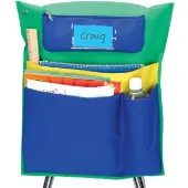 Deluxe Multi Pocket Chair Pockets with Pencil Case and Water Bottle Holder 150 Pack Green Blue by Really Good Stuff LLC