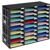 Classroom Mail Center With Paper Holders 1 mail center 2 wire racks Color Black by Really Good Stuff LLC