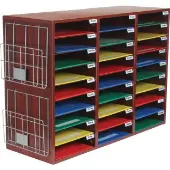 Classroom Mail Center With Paper Holders 1 mail center 2 wire racks Color Mahogany by Really Good Stuff LLC