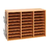 Classroom Mail Center With Paper Holders 1 mail center 2 wire racks Color Oak by Really Good Stuff LLC