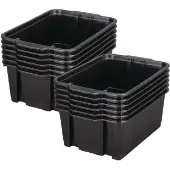 Classroom Stacking Bins 12 bins Color Black by Really Good Stuff LLC