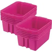 Classroom Stacking Bins 12 bins Color Pink Neon by Really Good Stuff LLC