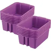 Classroom Stacking Bins 12 bins Color Purple by Really Good Stuff LLC