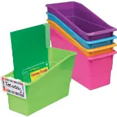 Durable Book And Binder Holders With Universal Label Holders 5 Pack Neon by Really Good Stuff LLC
