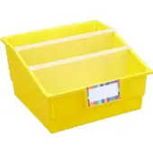 12 Pack Single Color Picture Book Classroom Library Bins With Dividers Color Yellow by Really Good Stuff LLC