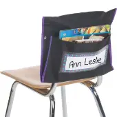Classic Student Book Collection Chair Pockets 6 Pack Black Purple by Really Good Stuff LLC