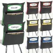 Store More Grouping Chair Pockets Black 8 chair pockets by Really Good Stuff LLC
