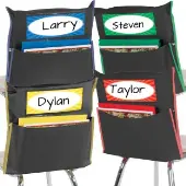 Store More Grouping Chair Pockets Black With Piping In 4 Colors Set Of 48 by Really Good Stuff LLC