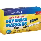 Black Bullet Tip Deluxe Dry Erase Markers 12 markers by Really Good Stuff LLC
