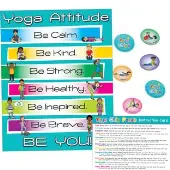 Yoga And Mindfulness Kit 1 poster 24 chips by Really Good Stuff LLC
