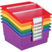 Group Colors For 6 Picture Book Bins With Dividers 6 bins by Really Good Stuff LLC