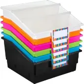 Picture Book Bins Neon Pop Set of 6 by Really Good Stuff LLC