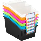 Chapter Book Bins Neon Pop Set of 6 by Really Good Stuff LLC