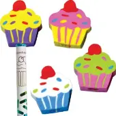 Cupcake Birthday Pencils And Erasers Kit 12 Pencils by Really Good Stuff LLC