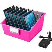 Tablet Storage And Charging Base 1 charging base Color Pink Neon by Really Good Stuff LLC