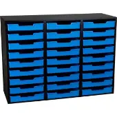 27 Slot Mail Center With Trays Single Color 1 mail center 27 trays Color Blue by Really Good Stuff LLC