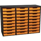 27 Slot Mail Center With Trays Single Color 1 mail center 27 trays Color Orange by Really Good Stuff LLC