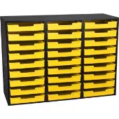 27 Slot Mail Center With Trays Single Color 1 mail center 27 trays Color Yellow by Really Good Stuff LLC