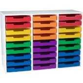 White 27 Slot Mail Center With Trays 6 Color Grouping by Really Good Stuff LLC