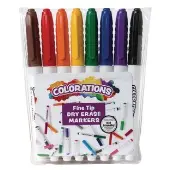 Fine Tip Dry Erase Marker Set of 8 by Colorations