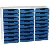 White 27 Slot Mail Center With Trays Single Color 1 mail center 27 trays Color Blue by Really Good Stuff LLC