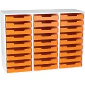 White 27 Slot Mail Center With Trays Single Color 1 mail center 27 trays Color Orange by Really Good Stuff LLC