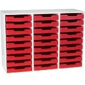 White 27 Slot Mail Center With Trays Single Color 1 mail center 27 trays Color Red by Really Good Stuff LLC