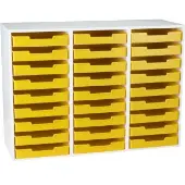 White 27 Slot Mail Center With Trays Single Color 1 mail center 27 trays Color Yellow by Really Good Stuff LLC