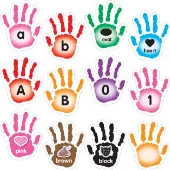 EZ Stick High Five Letters Numbers Shapes And Colors 108 decals by Really Good Stuff LLC