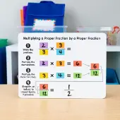 Multiplying Proper Fractions Dry Erase Boards 6 boards by Really Good Stuff LLC